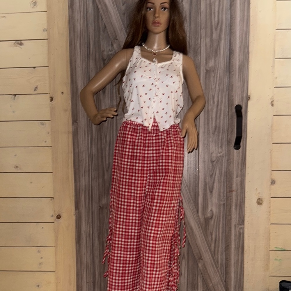 Red Gingham Pants